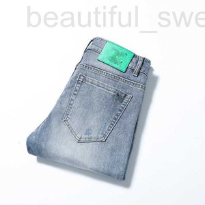 Men's Jeans designer High quality European men's jeans, versatile for men, elastic light colored slim fit small straight leg denim pants 22T1