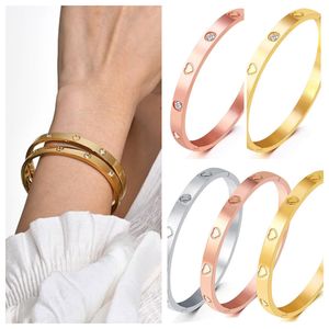 18K Gold Plated Love Friendship Bracelet with Cubic Zirconia Stones Bangle Cuff Best Gifts with Crystal for Mother's Day Valentine's Day Wedding Couples and Birthdays
