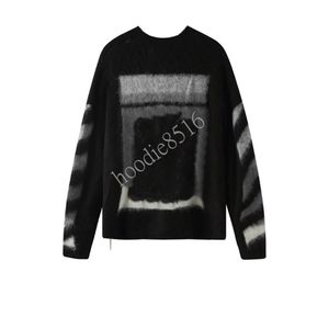 Mens designer sweater women Loose Fashion Sweaters Tops Luxury pullover Man Casual Street graffiti clothes Sweatshirtoff Gradient color sweaters