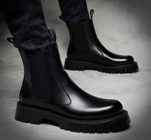 brand designer men039s leisure chelsea boots warm winter shoes genuine leather platform boot moto ankle botas hombre zapato9768528
