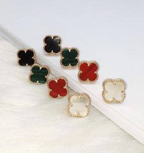 Five Clover Single Flower Earrings Female Models Gold Rose Fashion Wild Jewelry Earrings Girlfriends Pair Earrings Holiday Gift Je1214023