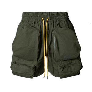 2024 Summer Men Multi-Pocket Tactical Cargo Shorts Y2K High Street Drawstring Military Style Techwear Pants Pantalones Cortos 240529