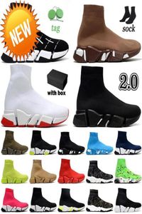 مع مربع السرعة الأصلية 2 0 رجالي الجوارب الجوارب أحذية Deisgner Graffiti ثلاثية البسيطة البني الأسود بني عارية أحذية الشتاء Vint7749735