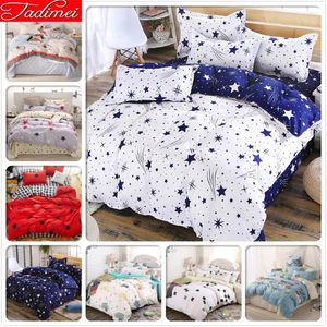 Bedding Sets Blue White Galaxy Starry Sky Star Pattern 3/4pcs Set Kid Child Adult Soft Cotton Bed Linen Single Full Twin Size 150x200