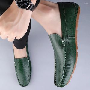 Casual Shoes Spring Men's bekväma affärsläder Fashion Classic Style Breattable Non Slip Driving Bean