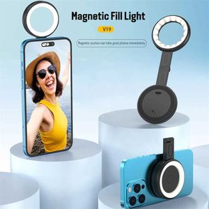 セルフィーライトMagsafe Magnetic Selfie Ring Light for iPhone 15 14 13 12Pro折りたたみ式バイカラー