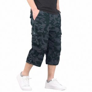 LG Length Cargo Shorts Men Summer Summer Cott Cott Multi Multies Breeches Hot Breeches Brould Brouts Military Camoue Shorts 5XL R4W7#