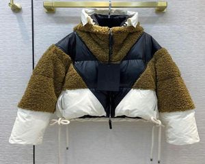 20222 Fashion Women Warm Jacket Patchwork Solf Cashmere Coat Parka Female Girl Mo Paris Luxury Contrast Color4439390