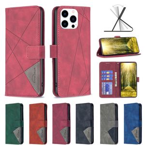 SE4 Geometry Line Leather Wallet Wallet for iPhone 16 15 14 Plus Max 13 12 11 X XS XR 8 7 6 Samsung S24 Ultra A15 A05 A05S Herical Hybrid Slot Cover Cover Cover Cover