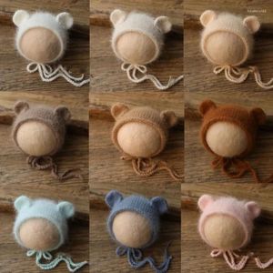 Hårtillbehör Född ullhattpografi Props Knit Baby Girl Boy Aceessries Xhkhh