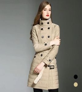 Frauen Winter Dicker Mantel Luxusdesignerin Baumwollpolstergrün Coat Vintage British Style Jacke4896587