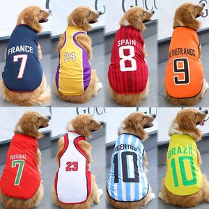 子犬のペット服犬スポーツジャージー夏アパレルバスケットボール服のペットペット子犬Tシャツ夏ペットの猫シャツ