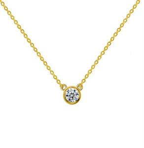 Sal 14k Gold Round Brilliant Cut HTHP lab grown diamond Pendant Necklace for prent273I1339608