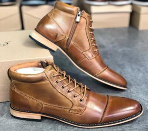 المصمم مارتن بوتس الرجال أحذية الكاحل الحذاء Western Cowboy Boot مع zip on Side Fashion Men Shoes Shoes Shoes مع Box 123260673