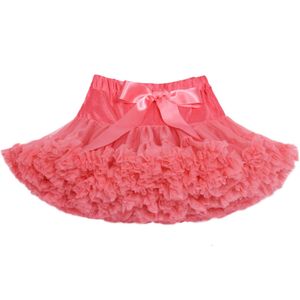 Vestido de baile garotas Fluffy Petti Crianças Dança Faculdade de Costura de Birthday Wear Crianças Tutu Salia Coral Vermelho L2405