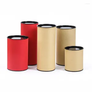 Gift Wrap Wholesale 100Pcs/Lot Tea Packaging Tube Drawing Wrapping Kraft Coffee Paper Oil Painting Cylinder