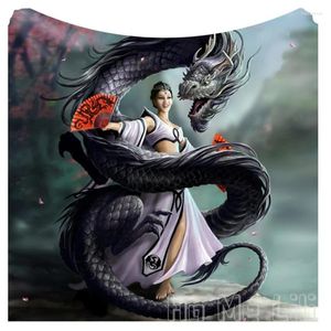 Tapestries Dragon Dancer Fleece Blanket Throw Tapestry By Ho Me Lili Wall Hanging Home Decor For Bedroom Living Room