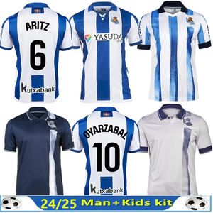 REAL Sociedad 2024 2025 Soccer Jerseys SORLOTH OYARZABAL SILVA Football Shirt 24 25 SADIQ ILLARRA MERINO CARLOS FDEZ camiseta BARRENE BRAIS MENDEZ Men kids uniform