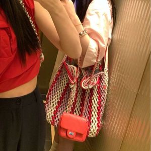 2024 New Product Popular On The Internet, Fashionable And Versatile Woven Rope Square Buckle Design, Single Shoulder Portable Twin Bag, Female Nic 8B