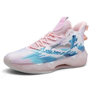 Latest Design Shock-Absorption Composite Sole Professional Cool Hot Pink Basketball Sneakers