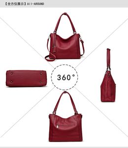 Året för loong nyår axelväskor kvinnor stor kapacitet tote väskor populära 2024 rött läder kors body väska fabrik grossist