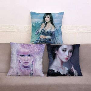 Pillow Game Girl Cartoon Lady Cover super miękkie krótkie pluszowe okładki 45 rzut sofa sofa dekoracje domowe poduszka