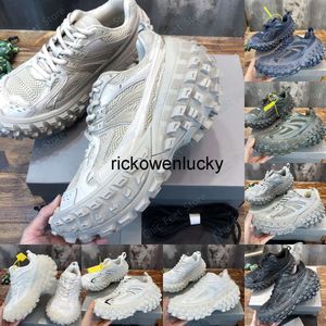 Balencigaa Bouncer Kadın En İyi Balencig Kalite Sneaker Tasarımcı Erkek Ayakkabı Lastik Kauçuk Baba Tıknaz Aşınma Etkisi Gündelik Moda Bej Meyh ve Naylon Ayakkabı Boyutu 3