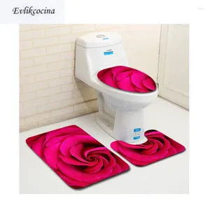 Tapetes de banho 3pcs rosa banyo banheiro banheiro utim up typ conjunto de não deslizamento tapis salle de bain alfombra bano bano