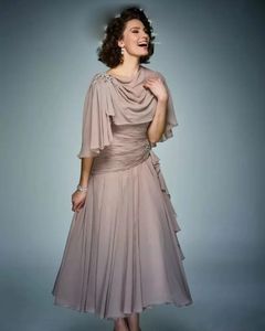 Eleganti abiti da sposa Madre della sposa Vserve per cappuccio a V CHIFFON Plus size abiti da sera alla caviglia Abito ospite a pieghe per la caviglia.