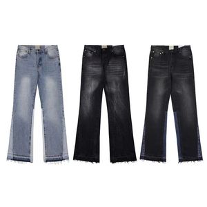 Pants Dept American New Basic Fashion Brand Bashing Micro Bright Blue Patchwork jeans Matching Pantss-XL