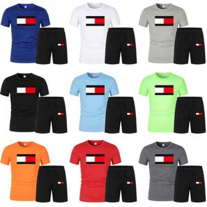 Fashion Casual Designer Mens Tracksuits Round Neck Short Sleeve Leisure Sports 2 Two Piece Set Gym Jogging T Shirt and Shorts Multicolors Outfits Plus Size 3XL 4XL