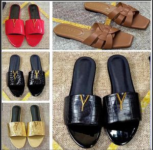 lüks tasarımcı erkek kadın terlik sandaletler ayakkabı slayt yaz moda geniş düz flip flopları kutu boyutu 35-42