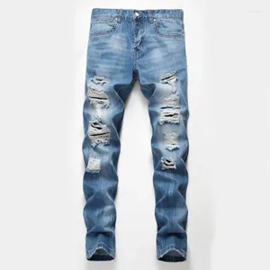 Men's Jeans Fashion Spring Autumn Jean Homme High Quality Men Casual Straight Denim Pants Male Ripped Skinny Plus Size 40