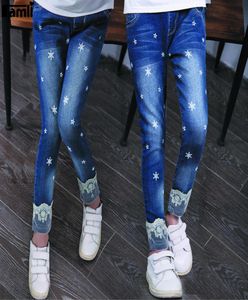 Famli 4Y14Y Teen Girls Jeans Kids Girl Spring Autumn Casual Skinny Denim Pant Children Solid Pencil Pants 8 10 12 14 C11239969908