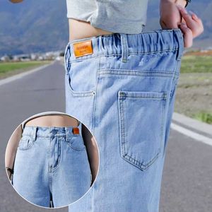 Kvinnors jeans Kvinnor Jeans Kvinnor Straight Loose Summer Thin New High Midj Wide Len Denim Pants Brand Fashionable Long Womens Day Pants XW6.5