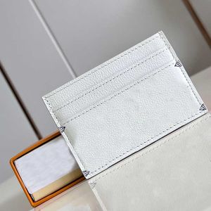 M83700 Designerkortshållare män kvinnor lyxiga plånbok äkta läder topp spegel kvalitetsfick arrangör vit blå mini handväska med ruta M83380
