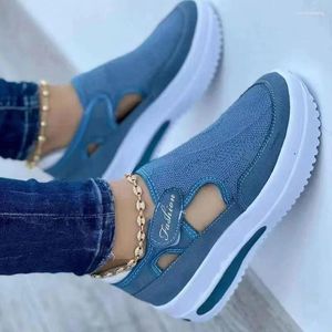Casual Shoes 2024 Autumn Womens Retro Solid Color Thick-Soled Wedge Sneakers Daily Walking Mesh Breathable Vulcanized