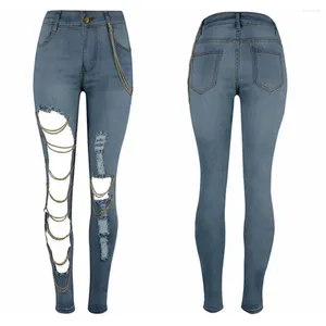 Frauen Jeans Streetwear Trendy übertrieben übertriebene Höcher dünne Hosen Mode -Jeanshosen passen alle zum täglichen Verschleiß zusammen
