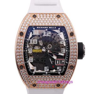 Luxury Wristwatch RM Automatisk lindning Tourbillon Mens Series RM029 MENS 18K ROSE GOLD DIAMOND WACK HOLLOW DIAL Automatisk maskin Swiss F R6UU