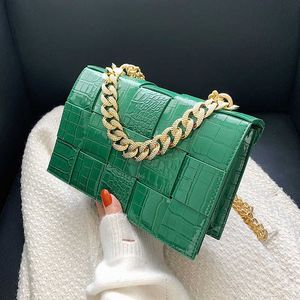 2022 NOWA KOBIETA Square Flap Bag dla kobiet projektów łańcucha Krokodyla Pu skórzana torba crossbody Evening Party Clutch Cukew