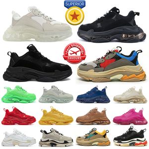 Designer triple s sneakers casual shoes men women platform clear sole Black White Grey Red Blue Neon Green Beige Pink mens trainers sports platform runners