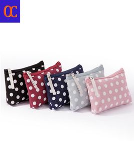 Old Cobbler 2021 New Fashion small cosmetic bag tool tote Zipper bags girl039s Dot pattern Coated canvas delivery5820201