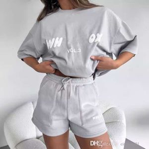 Women Tracksuits Two Pieces Set Designer 2024 New Fashion Summer Hoodie Set Sporty Short Sleeved Pullover Shorts Set 7 Colours