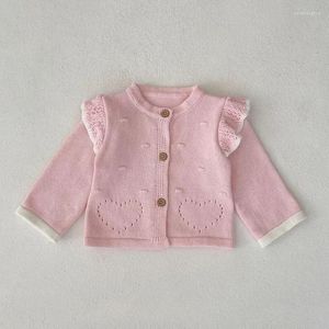 衣類セットかわいい生まれた女の赤ちゃんの服0-3年プリンセス長袖ハートニットセーターカーディガンコートスカートスカートブルマー秋のアウトウェア