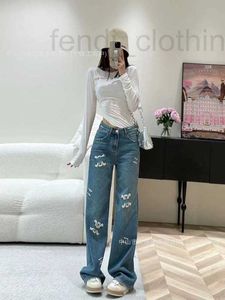 Designer jeans da donna marchio 23 nuovi modelli jia asciugamano ricamato affollati slim fit gamba larga pdy1