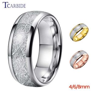 Pierścienie klastra 4 mm 6 mm 8mm 8 mm męskie wolframy zaręczyny Wedding Bright Meteor Inkrustowany Walentynki Biżuter Prezenta