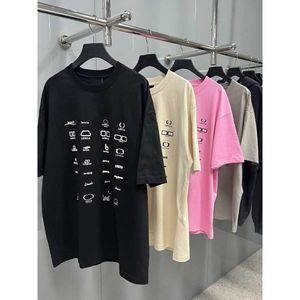 Edition High b Classic Collection Short Sleeve Multi Element Printing Mens and Womens Loose T-shirt Os Correct Version