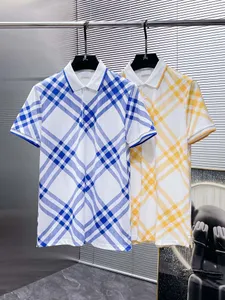 Famoso designer maschile maschile a scacchi a strisce Shirt a strisce lussuosa camicia da uomo italiano marca abbigliamento da donna t-shirt estivo a maniche corta dimensioni asiatiche