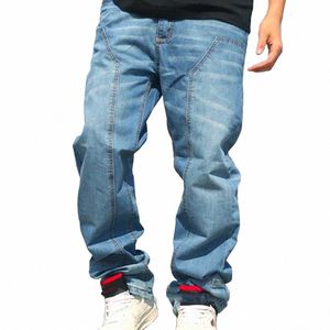 plus Size Fi Jeans Men Casual Denim Pants Loose Baggy Jeans Straight Trousers Hiphop Harem Jeans Streetwear Men Clothing 22E4#