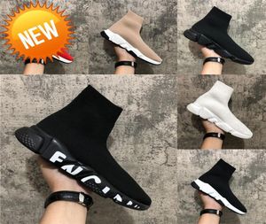 2022 SPEED Trainer Shoes Party Black White Red Sock Soil Shoes Mens Womens Fashion Boots Triple Black Disual Shoes Size 36 46 Wit5675495